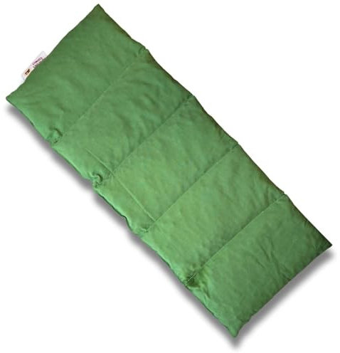 Franzis Nähstube 50x20cm Kirschkernkissen Grün in 100% Baumwolle I Körnerkissen Kirschkern 50x20 für Mikrowelle I Wärmekissen, Kirschkernkissen, Nackenwärmekissen