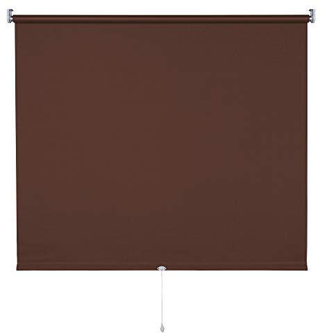 Verdunkelungsrollo Springrollo Mittelzugrollo 13 Farben klemmfix Rollo ohne Bohren Breite 62-202 cm Höhe 180 cm Fenster Vorhang blickdicht verdunkelnd klemmbar Klemmträger (172 x 180 cm / Braun)