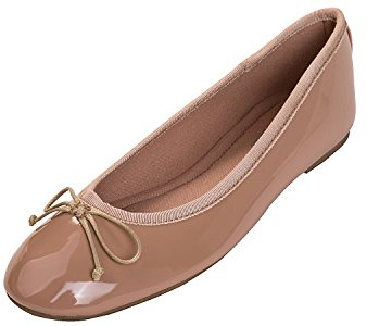 Feversole Women's Macaroon Colorful Memory Foam Cushion Ballet Flat Pumps Patent