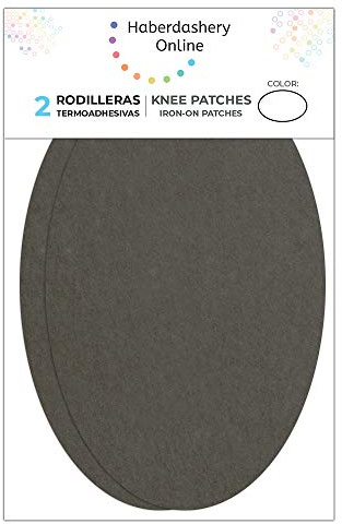 2 Knie Wildleder Grau zum Aufbügeln für Bügeln für Schutz Ihrer Kleidung und Reparatur von Jeans, Jacken, Pullover, Hemden Ellenbogen. 16 x 10 cm. Ref. 92 grau