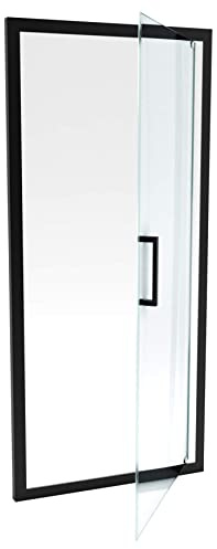 Porte de douche pivotante - 80x200 cm - Profilés Noir Mat - verre trempé 6 mm - CRUSH PIVOTANTE