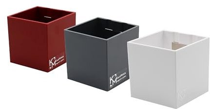 KalaMitica - Juego de 3 Cubos magnéticos de 6,5 cm - Rojo, Blanco, Plomizo - Contenedores Magnéticos o Porta Macetas con Imán Potente para Pizarras Magnéticas de Pared