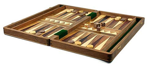 WOODEN BACKGAMMON SET HAND MADE INLAID SHEESHAM FOLDABLE BOARD 10