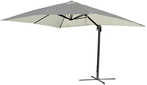 webmarketpoint Ombrellone Quadro da Giardino Decentrato A Braccio Mt 3 X 3 - Ecrù