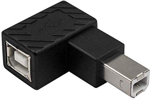 Duttek Adattatore USB B 2.0, cavo adattatore USB 2.0 di tipo B, adattatore USB B 2.0 ad angolo retto da maschio a femmina per stampante cavo di prolunga corto per stampante, scanner, HDD mobile e