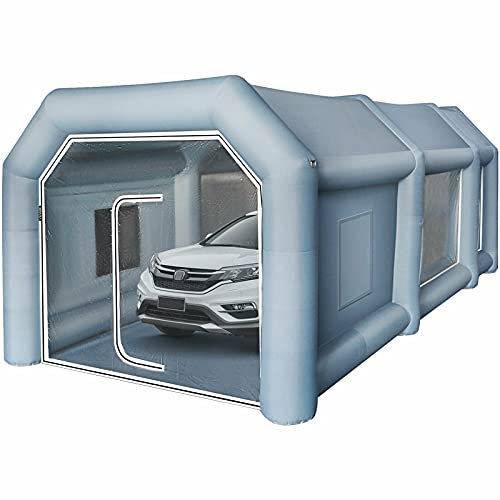 Fayelong Aufblasbares Lackierkabinen-Zelt Mit 2 Gebläsen 680W + 350W Und Luftfiltersystem Tragbares Autolackierkabinen-Zelt Für Auto-Garage-Zelt-Arbeitsplatz-Ausstellungsaktivitäten