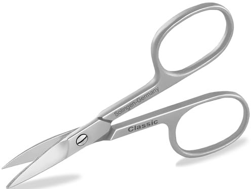 Nagelschere aus Solingen Classic Modell mit einseitiger Mikroverzahnung Fußnagelschere Made in Germany mit Extra Scharfer und gebogener Schnittfläche für Hände und Füße Edelstahl Rostfrei 9,5 cm