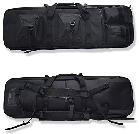FSCLJ Weiche Transportkoffer für Schusswaffen, Waffentasche Langer Gewehrkoffer, Robuster Gewehrrucksack Taktische Range Bag, Verstellbare Karabiner-Airsoft-Waffentasche