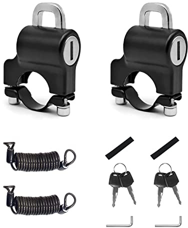 2 Stücke Motorrad Helmschloss, Motorrad Helm Sicherheitsschloss Mit Erinnerungsseil, Universal Helmet Lock, für 22 - 28 mm Lenkerrohre, Motorräder, Fahrräder Oder Roller