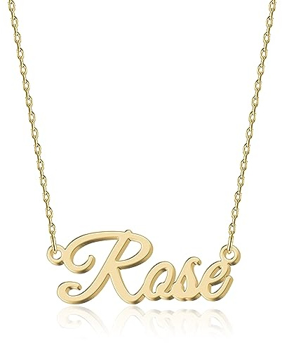 UMAGICBOX Exquisite Personalized Name Necklace|Choose from 14 Font Styles|Customizable 18K Gold Plated Stainless Steel & Sterling Silver Pendant|Unique Gift for Her