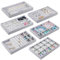 Mezzar Rangement Bijoux Tiroir Organiseur, Lot de 6 Boîtes à Bijoux Empilables en Velours pour Boucles D'oreilles, Bagues, Bracelets, Broches, Bolliers - Gris