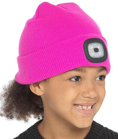 Undercover Adults Mens Womens & Kids Hands Free Light Up LED Knitted Winter Beanie Hat