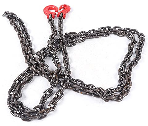 NaMaSyo Catena posteriore forestale, 3 m/5 m, 1 filo, 8 mm, 2T, capacità di carico con gancio per imbracatura, resistente catena forestale per il movimento di carichi pesanti (3 m)