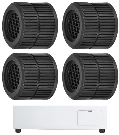 sourcing map 4pcs Anti Vibration Pads for Washing Machine, Washer & Dryer Pedestals with Tank Tread Grip, Shock-Absorbing & Noise-reducing Mats Fits All Machines