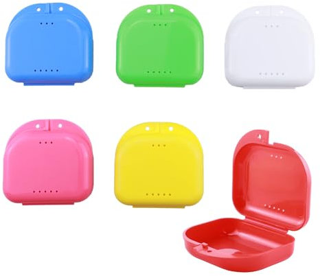 6 Pcs Boite appareil dentaire, Boite a dentier,Boite gouttiere dentaire,Mince Boîtes de Dentier,Boîtes de Rangement pour Prothèse Dentaire,Pour Prothèses,Gouttières et Protecteurs Dentaires