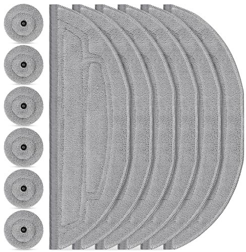 BTRSOLUS 12 Stück Wischpads Nachfüller für Roborock S8 MaxV Ultra / S8 Max Ultra Saugroboter, 6 Stück Wischtuch mit Dual Sonic Vibrations Modulen, 6 Pack Edge Mop Pads