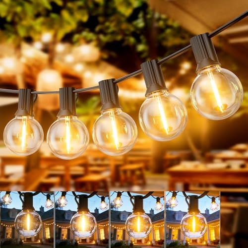Dotrvmp LED Festoon Lights Outdoor 65FT/20M String Lights Shatterproof | G40 Vintage Edison Bulbs, Garden Lights Waterproof for Porch, Deck, Garden, Backyard, Balcony, 2700K Warm White,24V