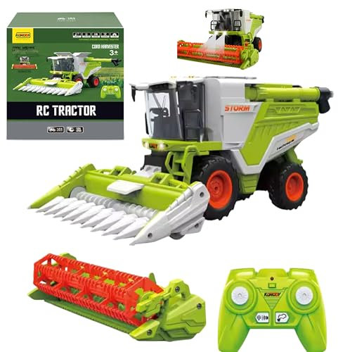 COIL RC Traktor Mähdrescher - Ferngesteuerter 6-Kanal Funk-Traktor Mit Licht und Ton Ab 3 Jahre, Pädagogisches Lernspielzeug, Robuster ABS-Kunststoff, 1:24 - Ideal für Kinder