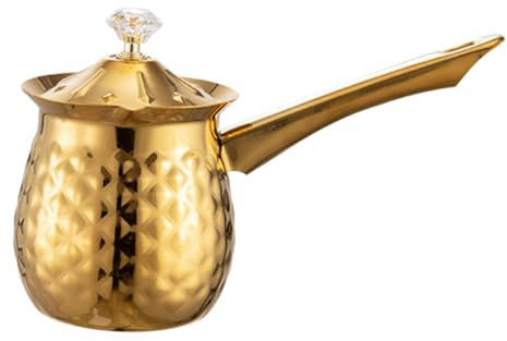 EXHUMKY Teiera Da Fornello Tradizionale Per Caffè Turco e Tè Manico Resistente Al Caldo Multifunzionale Come Scaldalatte o Bollitore Compatta Per Cucine Piccole e Viaggio