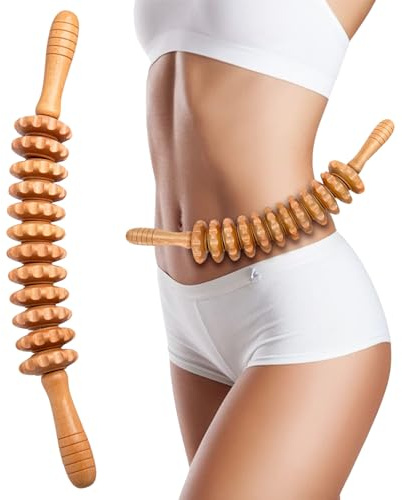 Faszienstab Holz Massageroller,Faszienrolle Holz,Massage Roller Massagegerät,Massageroller Mit Griff,Massagestab Faszienstab,Faszienrolle Massagegerät,Therapie Massage Tool