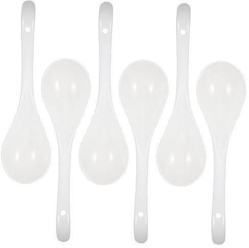 Cabilock 6 Piezas Utensilios De Cerámica Para Arroz, Sopa y Otras Tareas Domésticas Blancos Utensilios De Cocina