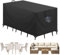 Aujink Housse Salon de Jardin Bâche Housse Table de Jardin Tissu Oxford 420D Couverture de Protection Meubles Exterieur Imperméable, Coupe-Vent, Anti-UV Housse de Meubles en rotin, Noir, 125x63x74 cm