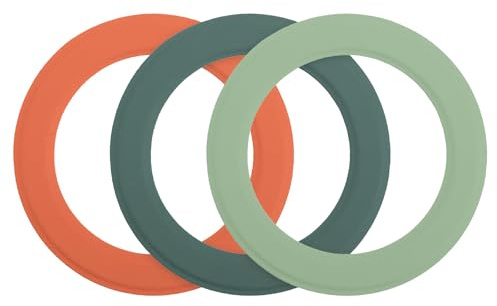 sourcing map Magnetic Sticker Ring, 3 Pcs Universal Magnetic Adapter Ring Leather Magnet Wireless Charging Conversion Kit for Mobile Phone Case Wireless Charger, Green/Light Green/Orange