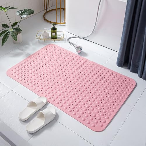 Non Slip Shower Mat with Suction Cups Anti Slip Bath Mat for Seniors Rectangular Shower Tray Mat 90 x 60 cm Safe Bathroom Rug for Improved Grip and Comfort
