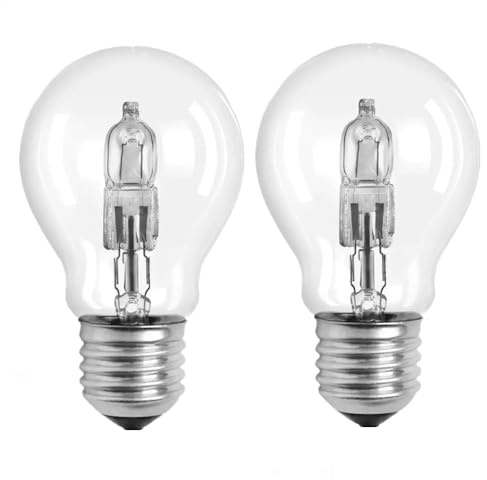 RESISPA A19 Halogen Light Bulbs,043168787963 78796 Light Bulb 53 Watt A19 Halogen Light 53 Watt Replacement,Dimmable Glass (2)