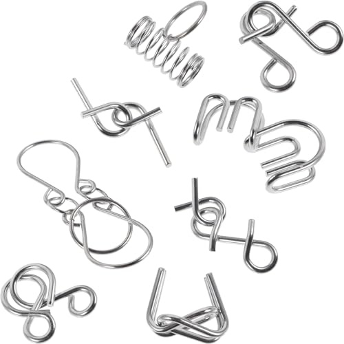Hemobllo 8 Stück Metall Denkspielset für Erwachsene und Senioren mit Balance Funktion Praktisches Sinnesspielzeug als Geschenk und Aktivität der Geistigen Fitness