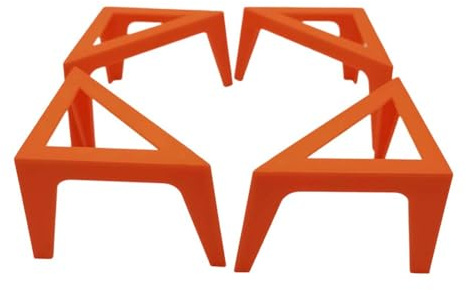 Lot de 4 supports portables en toile pour peinture acrylique - Support d'artiste léger en ABS, compact 100 x 50 x 50 mm, multicolore (orange)
