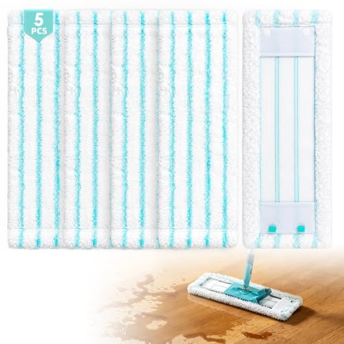 5 Piezas Mopa Funda de Recambio para Leifhat Profi XL Micro Duo/Profi XL Cotton Plus, 47x15cm Funda de Repuesto para Leifheit Funda de Microfibra con Finas cerdas para Todo Tipo de Suelos