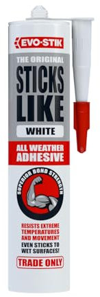 EVO-STIK Sticks Like Adhesive, All Weather, Extreme Temperature & Movement Resistant, Colour: White, Size: 290ml