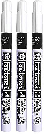 SAKURA Paint Markers - Fine Black Marker - Permanent Quick Drying - Pigment Solvent-Based Ink - 1 mm Line - Writes on Wood, Metal, Plastic, Glass, Paper - Durable Aluminium Barrel - 142 mm Size