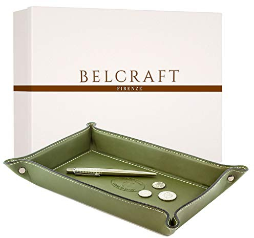 Orvieto Taschenleerer Leder, Handgearbeitet in klassischem italienischem, Geschenkschachtel inklusive, Grün (28x19 cm)