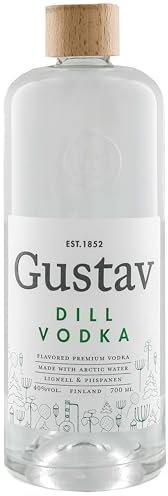 GUSTAV DILL VODKA 40% (1 x 0,7 L) Artisan Premium Dill Vodka aus Finnland, mild und harmonisch weich, handgefertigt im Norden Finnlands