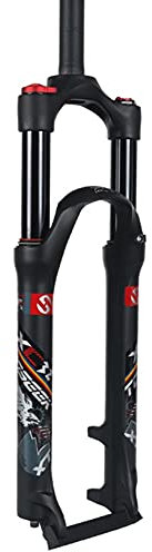 KANGXYSQ 26/27,5/29 Zoll Mountainbike Federgabel Luft Federweg 120 Mm A Pillar Scheibenbremse Aluminiumlegierung Schulterkontrolle Fahrradzubehör (Color : Black, Size : 29 inch)