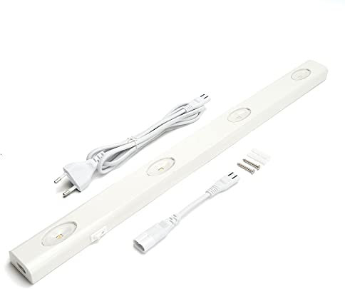 NCC-Licht LED Unterbauleuchte Weiß 55cm 4,5W 280lm Warmweiß 2900K verlängerbar mit Schalter