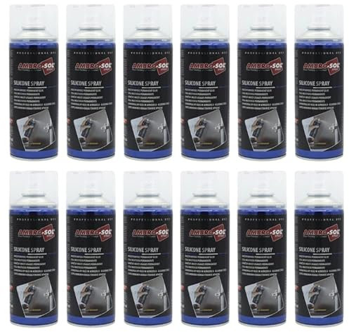 12 bombolette da 400ml Lubrificante al silicone spray anti frizione olio serrature anticorrosione plastiche, alta qualità, adatto a plastica, gomma, metallo, ecc