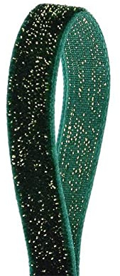 Rockreyoa 10 m x 10 mm glitter sammetsband presentband vintage band glitterband mjukt dekorband tygband för bröllop gör-det-själv pyssel presentförpackningar buketter alla hjärtans dag mörkgrön