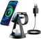3 in 1 Mag-safe Wireless Charging Station for Apple Devices, 18W Fast Magnetic Charger Stand with Lights for iPhone 16 15 14 13 12 Pro/Max/Plus, Apple Watch 10/9/8/7/6/5/4/3/2/SE/Ultra,AirPods 3/2/Pro