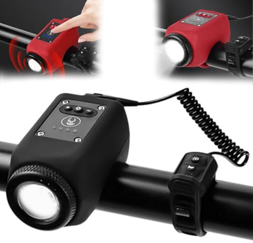 Campanello elettronico per mountain bike, campanello per bicicletta 2 in 1 e luce ricaricabile per bicicletta, 110 dB, campanello per bici da 110 dB, impermeabile IPX5, campanello da ciclismo per