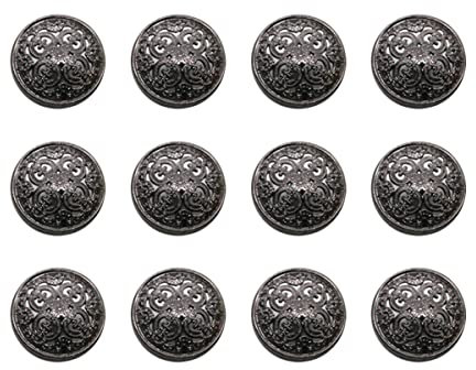 VILLCASE 30stücke Metallknöpfe Schwarz Hohl Design Für Mantel Blazer Diy Robuste Nähknöpfe Für Kleidung Jacke Handwerk Decor Langlebig Rostfrei