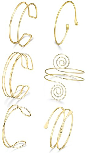RIOSO 6Pcs Arm Cuff Upper Arm Band Cuff Bracelet Bangle for Women Arm Cuffs Jewelry