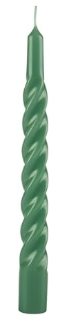 Velas lacadas tortillón diámetro 2,2 cm altura 21 cm - 6 unidades - Color salvia - Cereria Di Giorgio
