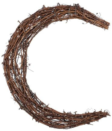 VERDANVERSE Halbmond Rattan Kranz Naturkranz DIY Bastelring Ausgewählter Weinrebe Für Wand Und Türdekor Ohne Geruch