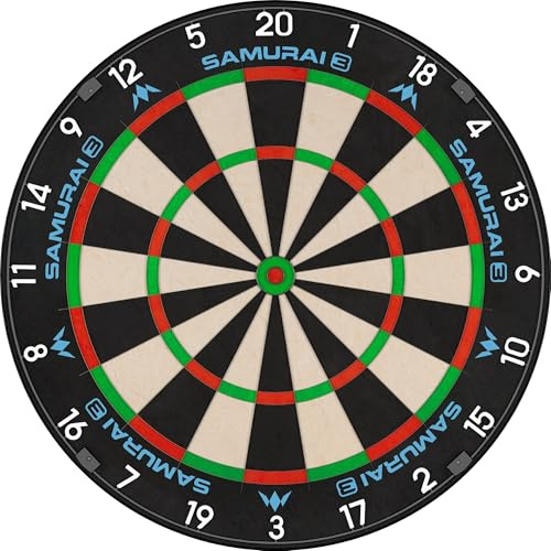 Mission Darts | Samurai 3 | Professional Bristle Dartboard | Knife Wire | Black Number Ring