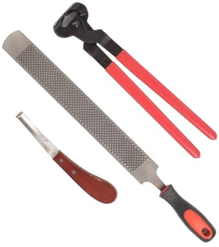 BLUEZY Kit De Herramientas para Cortar Pezuñas De Herrador De Caballos, Herramientas Profesionales para Recortar Pezuñas De Caballos, Tijeras para Metal, Cortador De Pinzas para Herradores
