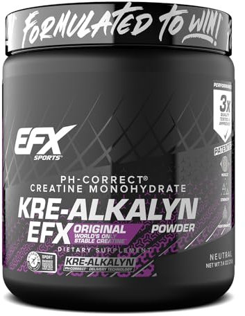 EFX Sports Kre-Alkalyn EFX Powder | pH Correct Creatine Monohydrate Powder Supplement | Strength, Muscle Growth & Performance | 140 Servings (Unflavored)