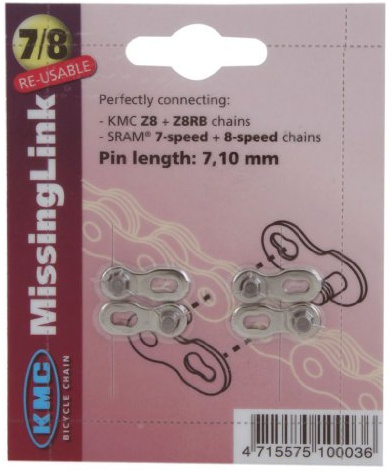 KMC Kettenschloss 7- / 8-fach für Ketten 7,1 mm (2 Stück)